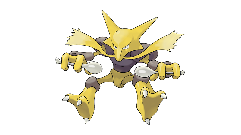 Alakazam’s official artwork in the Pokémon games.